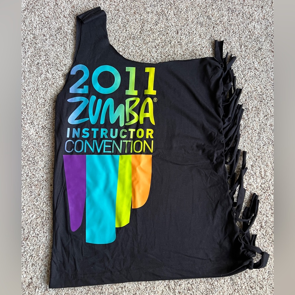 2011 Zumba Instructor Convention Black Tank with Neon Logo
